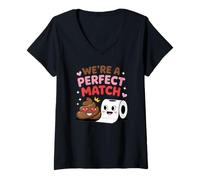 Femme Funny Valentine We are a Perfect Match Couples Hommes Femmes T-Shirt avec Col en V