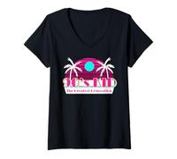 Femme Funny Vintage 90s Kid The Greatest Decade Retro Esthétique T-Shirt avec Col en V