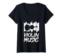 Femme Funny Violin Music Violin Lover Viola T-Shirt avec Col en V