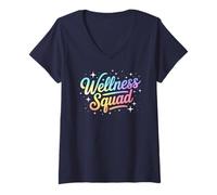 Femme Funny Wellness Squad, Professeur de Fitness PTA, PT P.E. Gym Crew T-Shirt avec Col en V