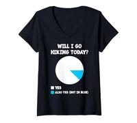 Femme Funny Will I Go Hiking Today? | Randonneur amateur de randonnée T-Shirt avec Col en V