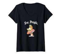 Femme Funny Womens Cottagecore Art Ew People Antisocial Frog Lover T-Shirt avec Col en V