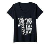Femme Funny You aren't Even on My Level Saying Girafe Femmes Hommes T-Shirt avec Col en V