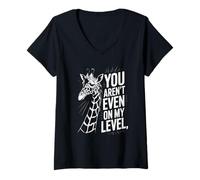 Femme Funny You aren't Even on My Level Saying Girafe Femmes Hommes T-Shirt avec Col en V