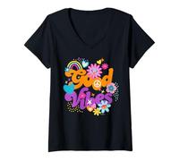 Femme Furby Retro Good Vibes T-Shirt avec Col en V
