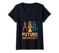 Femme Futur architecte Funny Saying Étudiant en Architecture T-Shirt avec Col en V