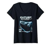 Femme Futur créateur de Science-Fiction, visionnaire Cyberpunk T-Shirt avec Col en V