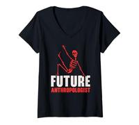Femme Future Anthropologist Science Anthropologie Fossiles T-Shirt avec Col en V