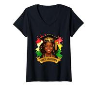 Femme Future HBCU Graduate - Mois de l'histoire des Noirs Racines africaines T-Shirt avec Col en V