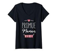 Femme Future Maman Annonce Grossesse 1er Bébé - Promue Maman 2027 T-Shirt avec Col en V