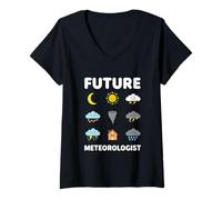 Femme Future Meteorologist Weather Forecast T-Shirt avec Col en V