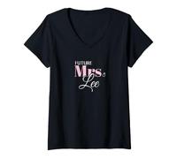 Femme Future Mrs Lee Mariage, Mariage, Marié T-Shirt avec Col en V