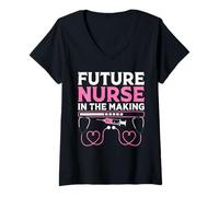 Femme Future Nurse in The Making Motivational Journey T-Shirt avec Col en V