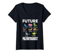 Femme Future Paleontologist Dinosaurs Lovers Fossils Paleontology T-Shirt avec Col en V