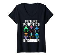 Femme Future Robotics Engineer Funny Robot Engineering Kids T-Shirt avec Col en V