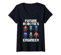 Femme Future Robotics Engineer Funny Robot Engineering Kids T-Shirt avec Col en V