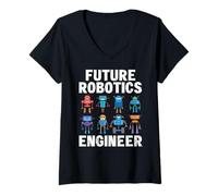 Femme Future Robotics Engineer Funny Robot Engineering Kids T-Shirt avec Col en V