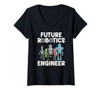 Femme Future Robotics Engineer Funny Robot Engineering Kids T-Shirt avec Col en V