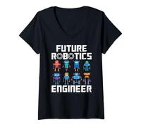 Femme Future Robotics Engineer Funny Robot Engineering Kids T-Shirt avec Col en V
