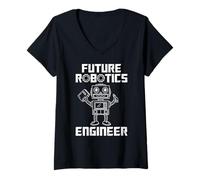 Femme Future Robotics Engineer Funny Robot Engineering Kids T-Shirt avec Col en V
