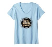 Femme Future Soldier Mission de 100 Jours accomplie T-Shirt avec Col en V