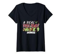Femme G.I. Joe Christmas A Real Holiday Hero Main Characters T-Shirt avec Col en V