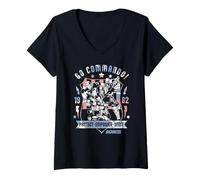Femme G.I. Joe Go Commando Protect Empower Unite 1982 Shield Crest T-Shirt avec Col en V