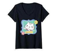 Femme Gabby’s Dollhouse Cakey Cat Floral Portrait T-Shirt avec Col en V
