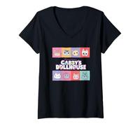 Femme Gabby’s Dollhouse Character Tile T-Shirt avec Col en V