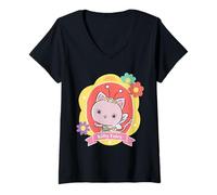 Femme Gabby’s Dollhouse Kitty Fairy Floral Portrait T-Shirt avec Col en V