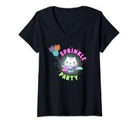 Femme Gabby's Dollhouse Sprinkle Party Cakey T-Shirt avec Col en V