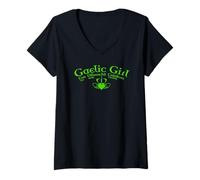 Femme Gaelic Girl GRA, Dilseacht, Cairdeas Claddagh T-Shirt avec Col en V
