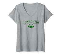 Femme Gaelic Girl GRA, Dilseacht, Les Caraïbes T-Shirt avec Col en V