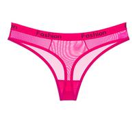 Femme Gainant Short Couleur Chair sous Robe Dames Sexy Transparent Net Culottes Lettres Imprimé Taille Basse sans Couture Femmes Slip String Maillot Menstruel Femme Culottes Coton pour (Hot Pink, L)