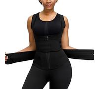 Femme Gaine Amincissant Corset Serre Gilet Taille Ceinture Ventre Plat Bustier Waist Trainer Body Sculptant avec Fermeture éclair et Velcro, XL