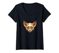 Femme Galago Bébé de Brousse Galagos Singe Doux Galago T-Shirt avec Col en V