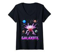 Femme Galaxotl Axolotl in Galaxy Cute Pet Mexican Space Axolotl T-Shirt avec Col en V