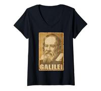 Femme Galileo Galilei Affiche de Propagande déchirée T-Shirt avec Col en V