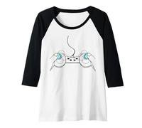 Femme Game on, Ladies | Jouez Dur avec Le Joystick sur Les Seins Manche Raglan