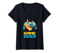 Femme Games Over, Everyday is a Game Day, Cool Gaming Controller T-Shirt avec Col en V