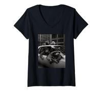 Femme Gangster Gang Raccoon Trash Lover Gangster Rat Gang T-Shirt avec Col en V