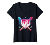 Femme Gant de Baseball Drip Violet Respect The Drip Youth Garçons Filles T-Shirt avec Col en V