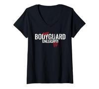 Femme Garde du Corps Sauvage déchaîné comme Une bête T-Shirt avec Col en V