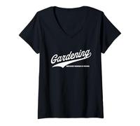 Femme Gardening Because Murder is Wrong T-Shirt avec Col en V