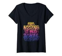 Femme Garder les choses à l'ancienne T-Shirt avec Col en V
