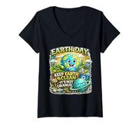 Femme Gardez la Terre Propre, ce n'est Pas Le drôle de Jour de la Terre d'Uranus T-Shirt avec Col en V