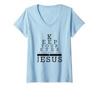 Femme Gardez Les Yeux fixés sur Jésus Matthieu 14 T-Shirt avec Col en V