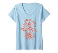 Femme Gardez vos gants hors de mes morceaux : Smash The Patriarchy Cowgirl T-Shirt avec Col en V