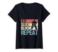 Femme Gardien de but de hockey sur glace T-Shirt avec Col en V