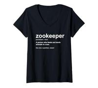 Femme Gardien De Zoo - Zookeeper T-Shirt avec Col en V
